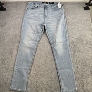 Hollister Jeans Mens 36x33 Blue Athletic Skinny Epic Flex Light Wash Denim NWT